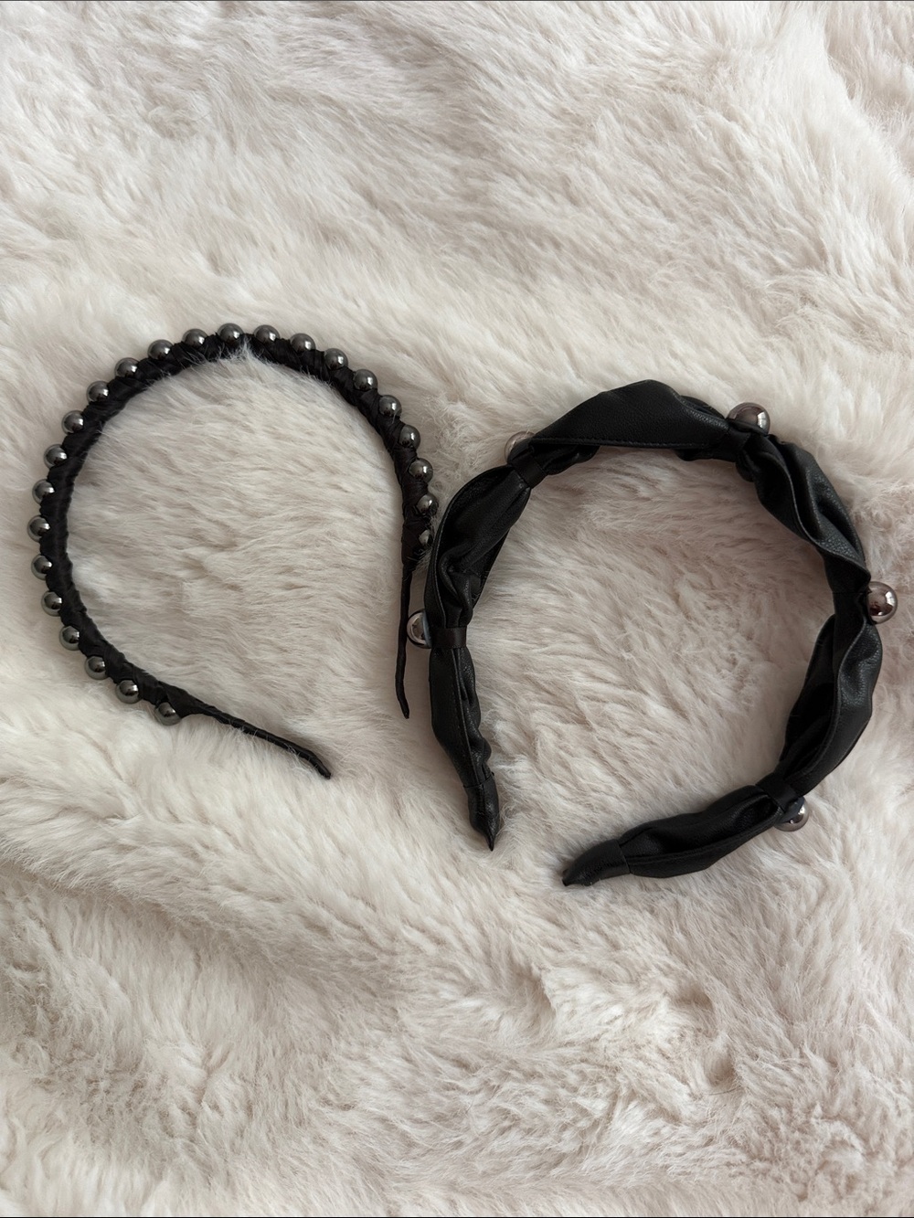 Black Beaded & Knotted Headband Set - Women Accessories